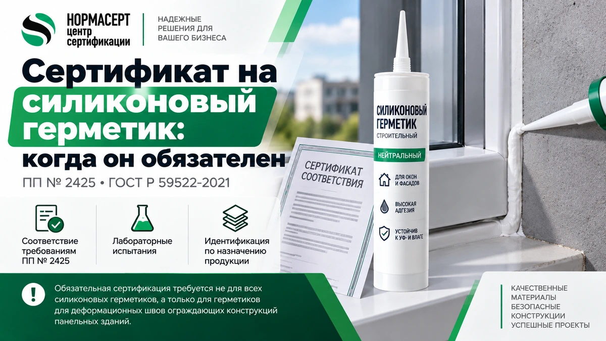 Сертификат на силиконовый герметик — когда обязательна сертификация по ПП № 2425