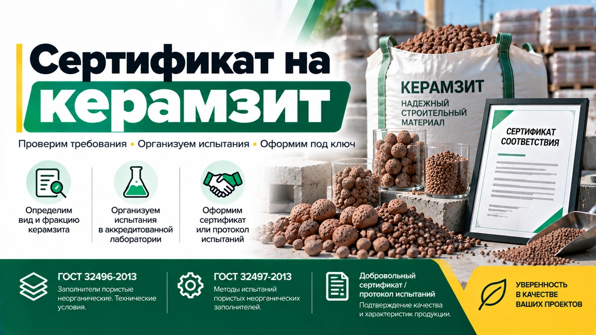 Сертификат на керамзит — добровольная сертификация и документы качества