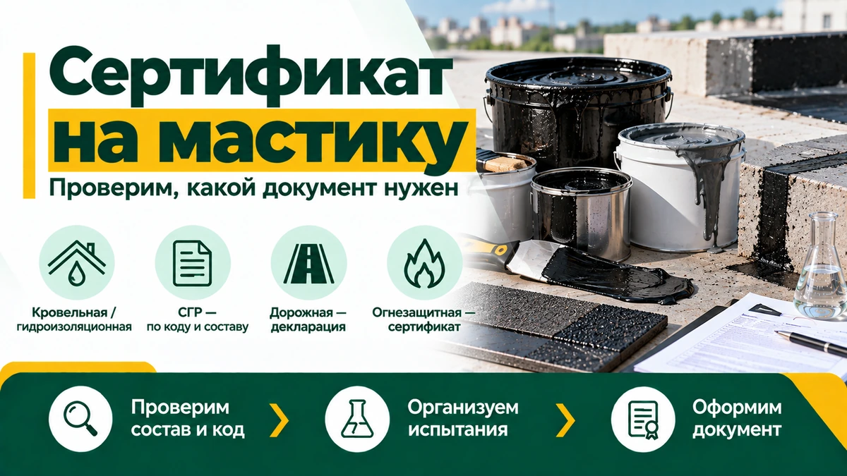 Сертификат на мастику — СГР, декларация, пожарные требования и испытания