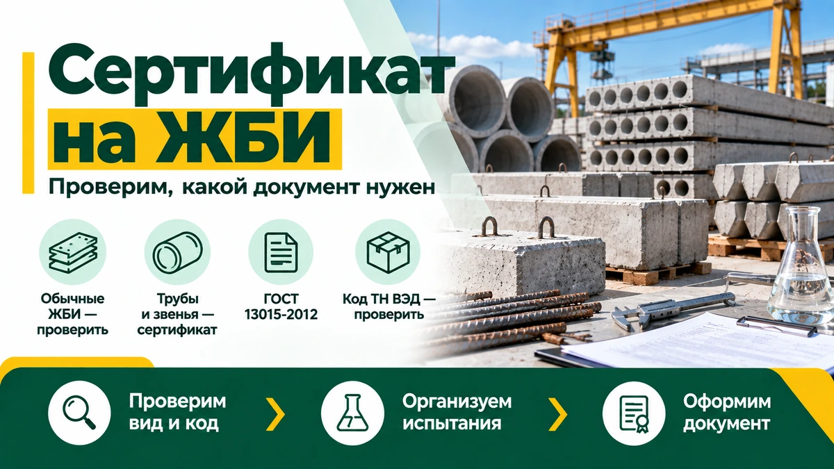 Сертификат на ЖБИ — проверка обязательной сертификации и испытания