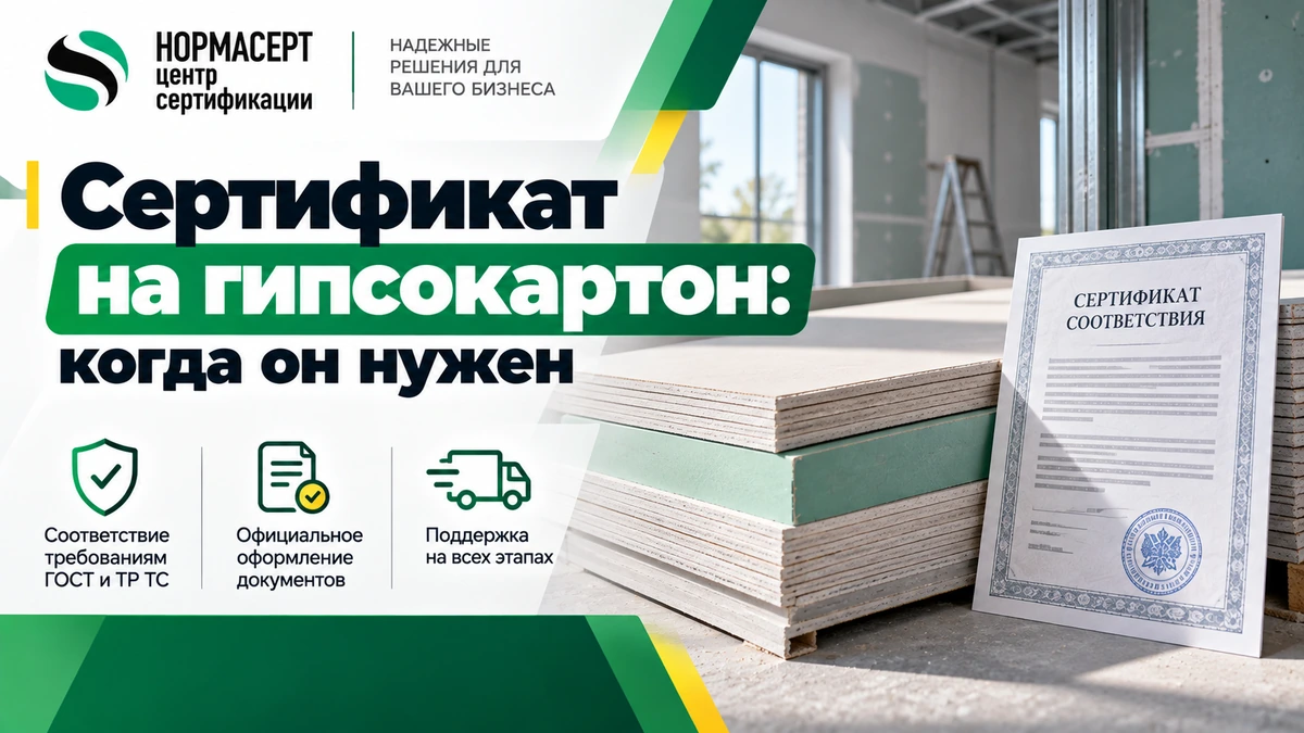 Сертификат на гипсокартон — оформление документов в НормаСерт