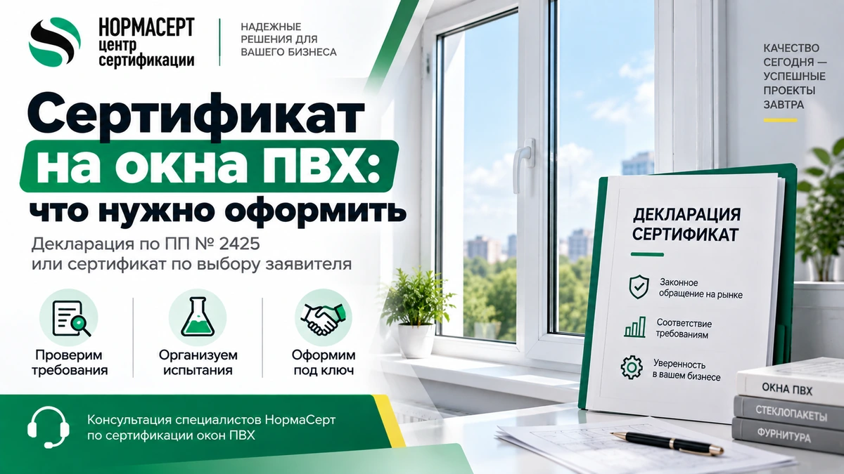 Сертификат на окна ПВХ — оформление декларации или сертификата в НормаСерт