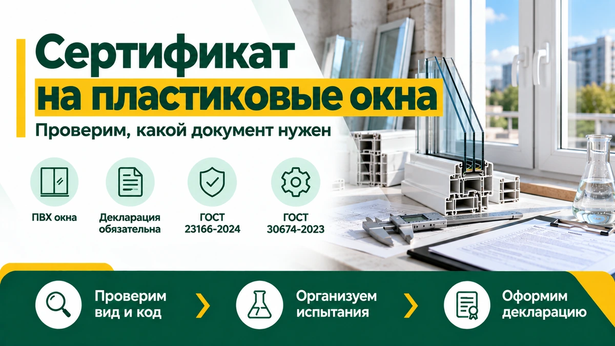 Сертификат на пластиковые окна — декларация, ГОСТ 30674-2023 и испытания