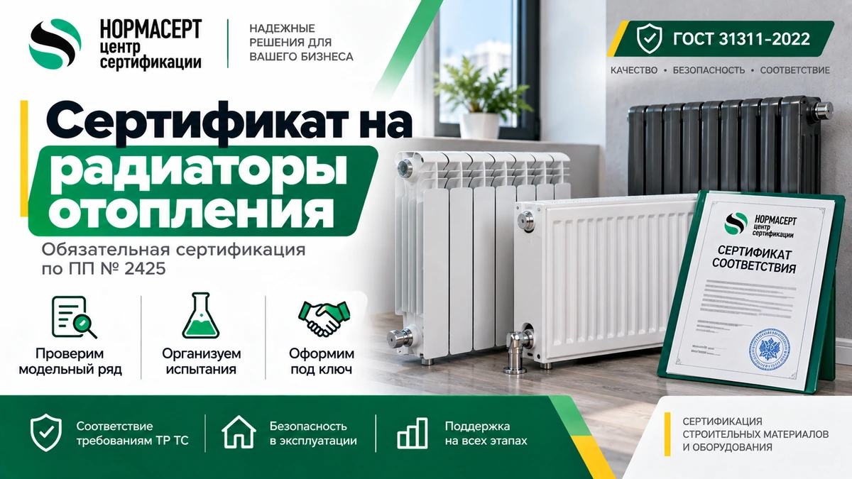 Сертификат на радиаторы отопления — обязательная сертификация по ПП № 2425 в НормаСерт