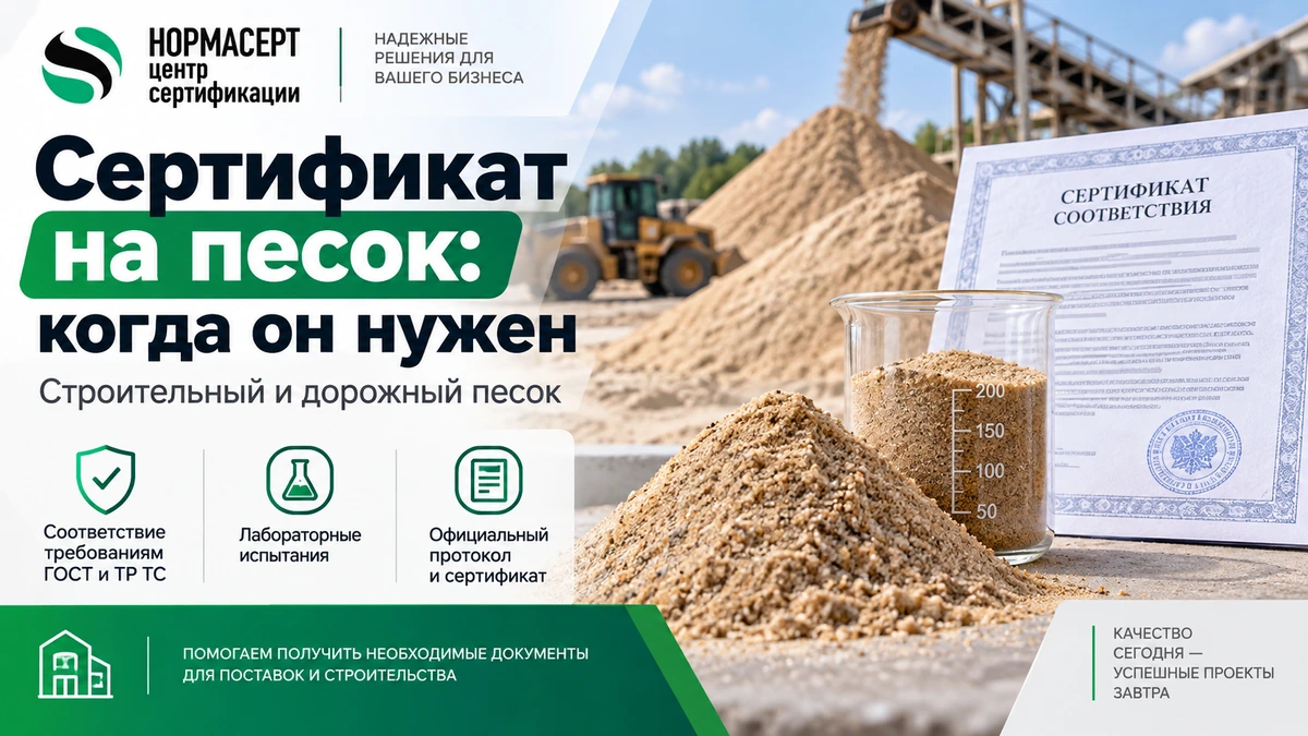 Сертификат на песок — когда нужен для строительного и дорожного песка