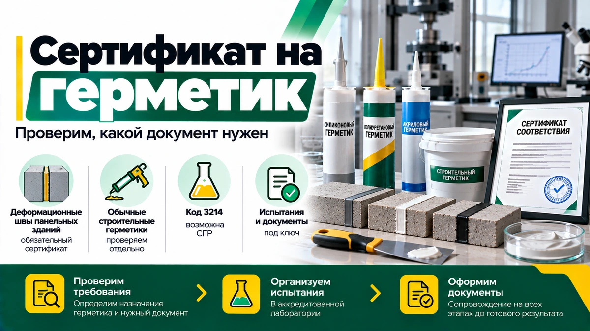 Сертификат на герметик — обязательная сертификация, СГР и испытания строительных герметиков