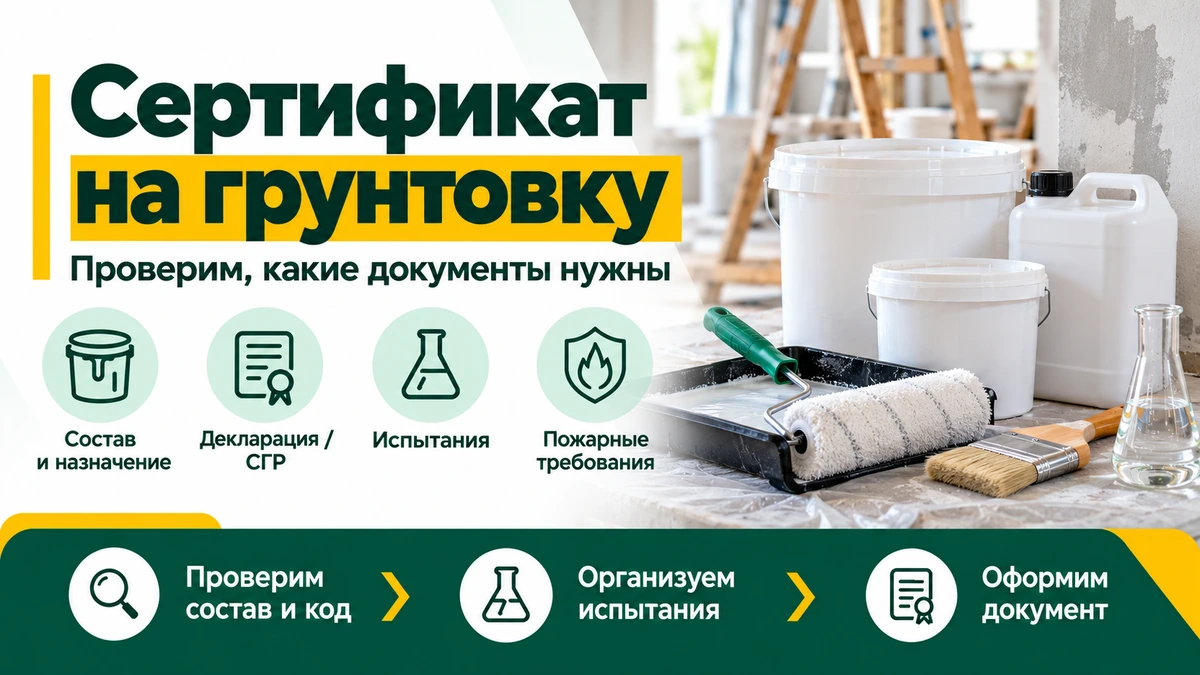 Сертификат на грунтовку — декларация, СГР, испытания и проверка документов