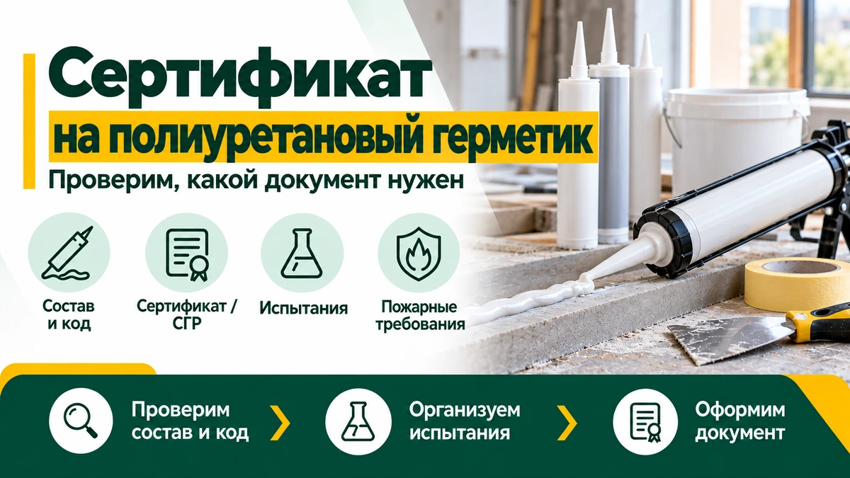 Сертификат на полиуретановый герметик — обязательность, ГОСТ, СГР и испытания