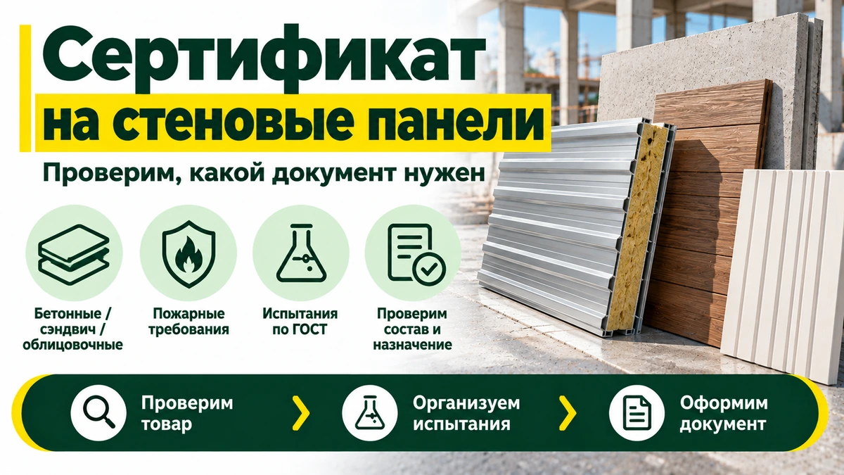 Сертификат на стеновые панели — пожарные требования, ГОСТы и испытания